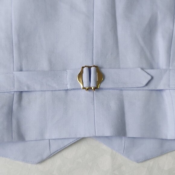 J.Crew Women Linen Blend Vest Size 8 Light Blue Stretch Preppy Academia Y2K - Picture 3 of 12